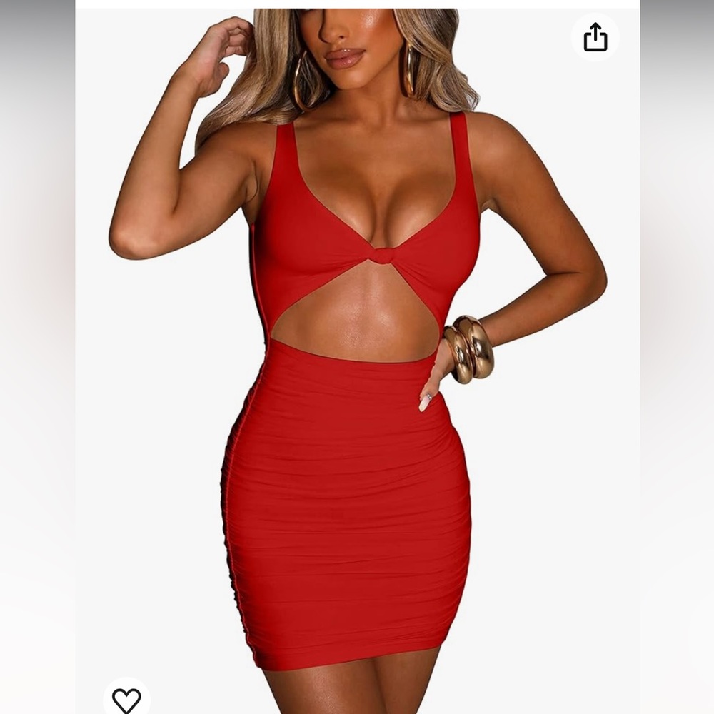 Bodycon Sleeveless Cut Out Ruched Tank Mini Club Party Dresses